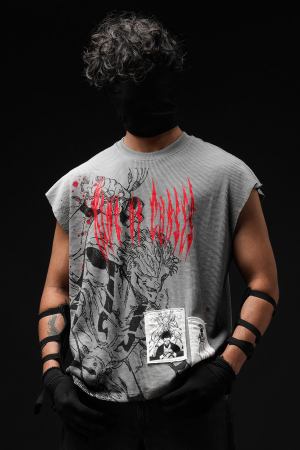 The Cursed One - Waffle Vest with Patchwork