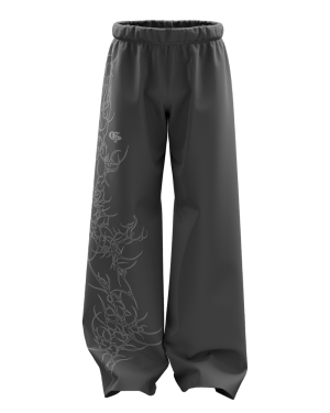 Dark Grey Xyden Unisex Straight Fit Baggy Pants