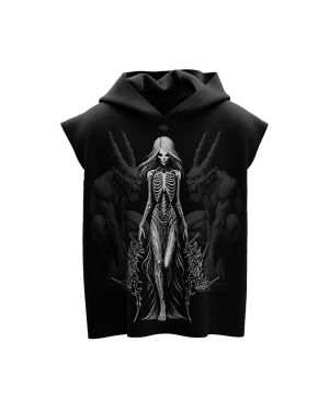 Empress Black Boxy Sleeveless Hoodie [PRE-ORDER]