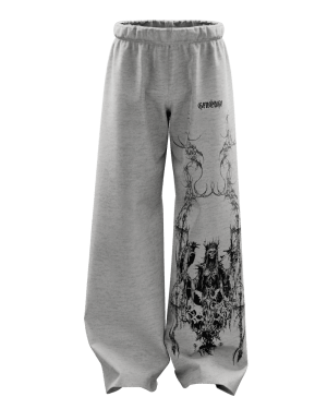 Grey Grim Unisex Straight Fit Baggy Pants