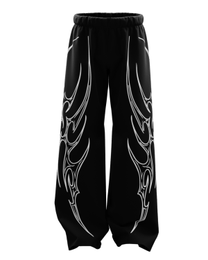 Vedha Black Unisex Straight Baggy Pants