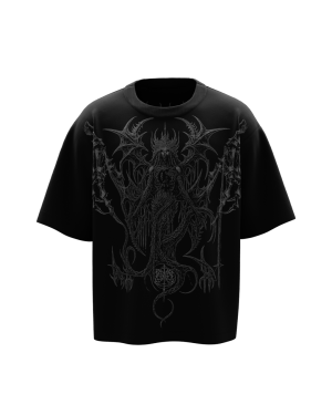 Crimson Black Boxy Oversized Tshirt