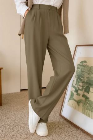 Men’s Linen Trouser – Olive Brown